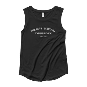 HMT Distressed Label Ladies’ Cap Sleeve T-Shirt